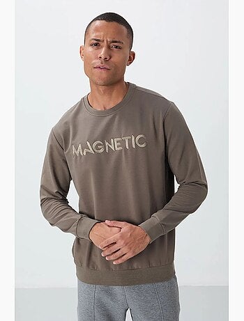 Sweatshirt de homem com estampado e gola redonda tommy