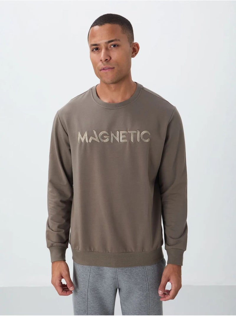 Sweatshirt de homem com estampado e gola redonda tommy Toupe - Kiabi