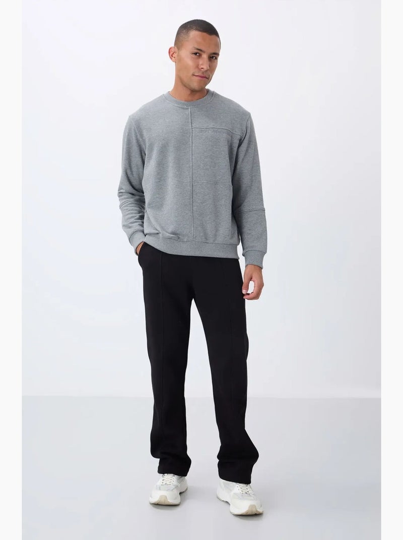 Sweatshirt de homem lisa com gola redonda tommy Cinza - Kiabi
