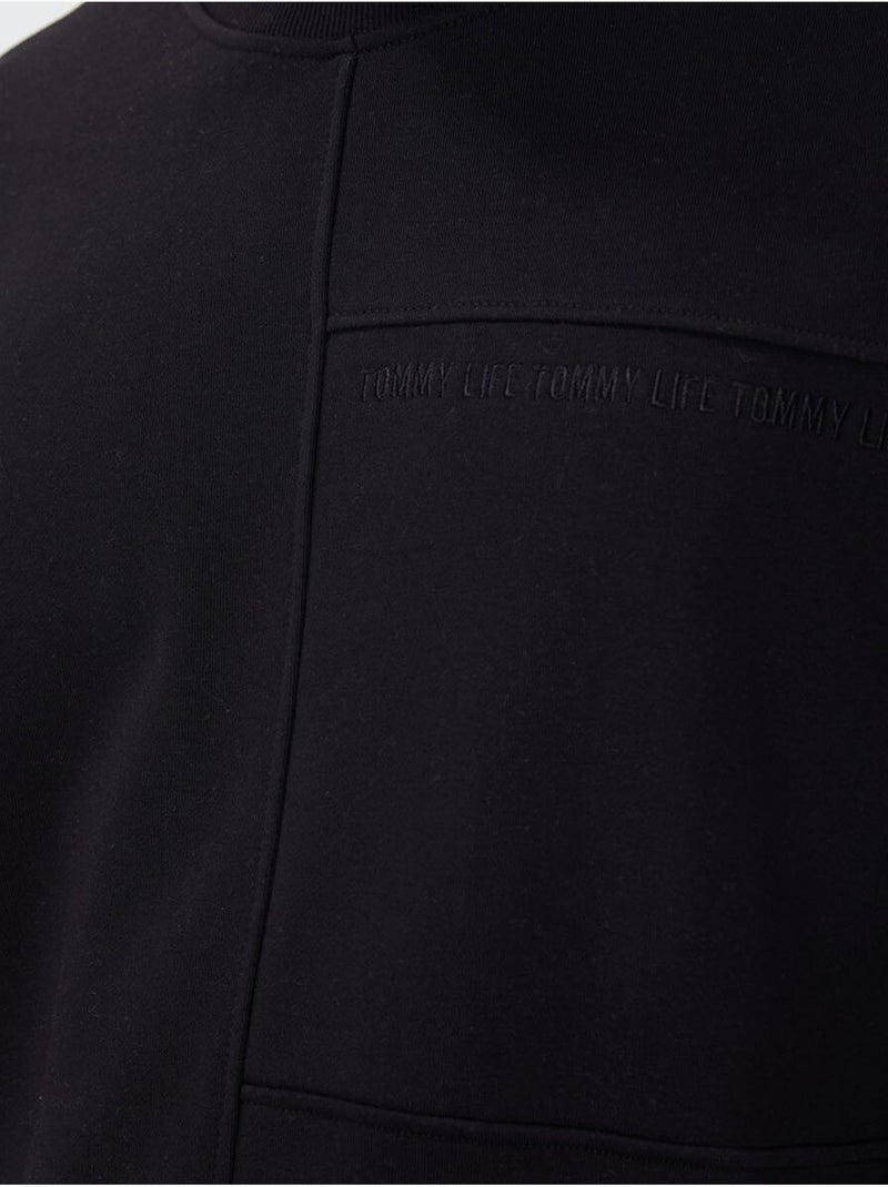 Sweatshirt de homem lisa com gola redonda tommy Preto - Kiabi