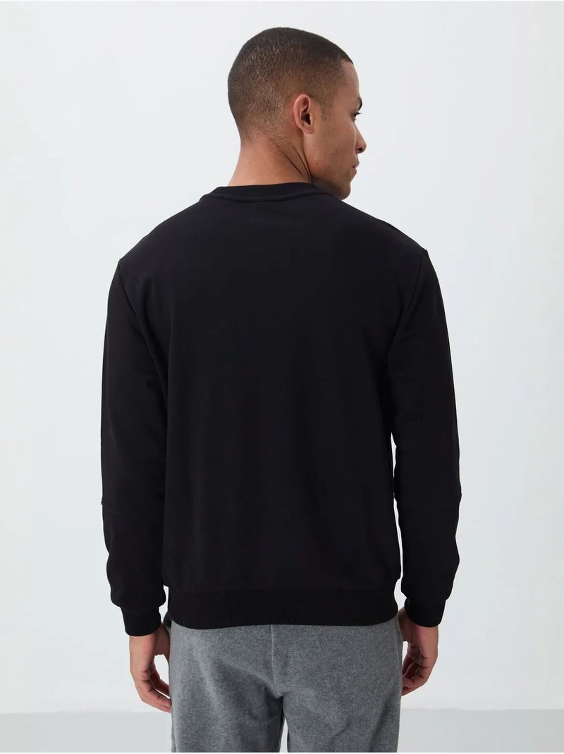 Sweatshirt de homem lisa com gola redonda tommy Preto - Kiabi