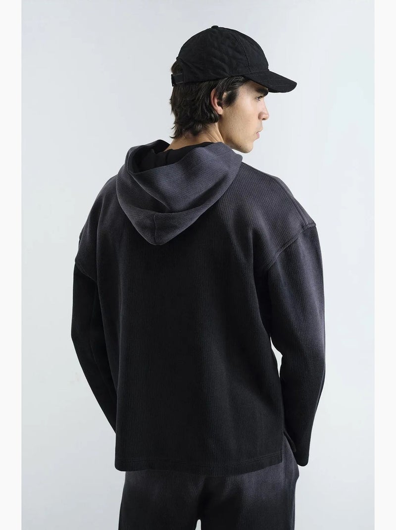 Sweatshirt de malha com capuz giesto Preto - Kiabi