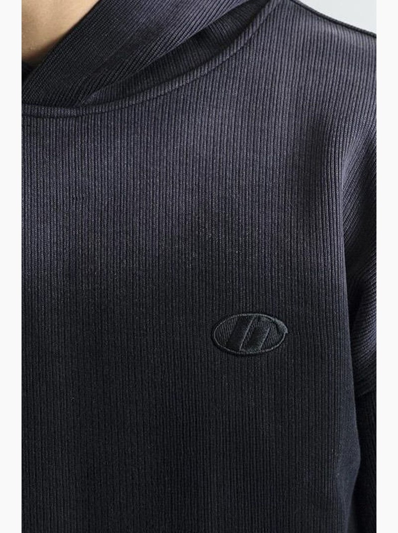Sweatshirt de malha com capuz giesto Preto - Kiabi