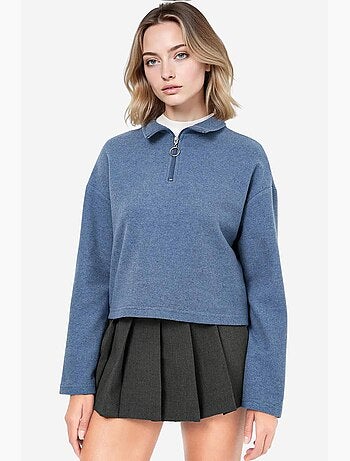 Sweatshirt de malha com gola com fecho bdart