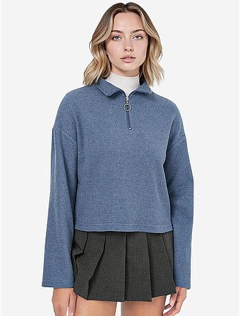 Sweatshirt de malha com gola com fecho bdart