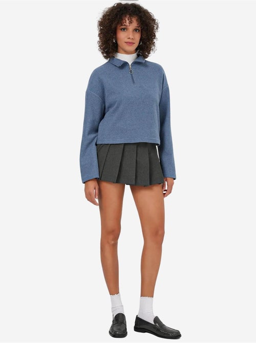 Sweatshirt de malha com gola com fecho bdart - Kiabi Sweatshirt de malha com gola com fecho bdart - Kiabi