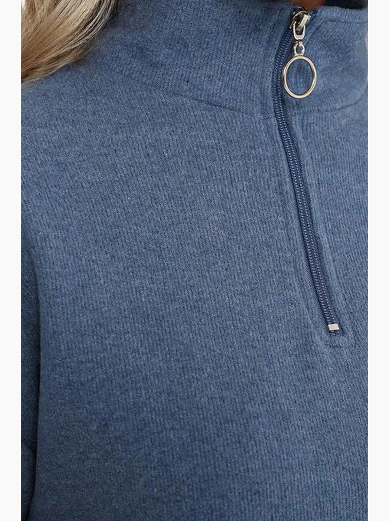 Sweatshirt de malha com gola com fecho bdart Azul - Kiabi