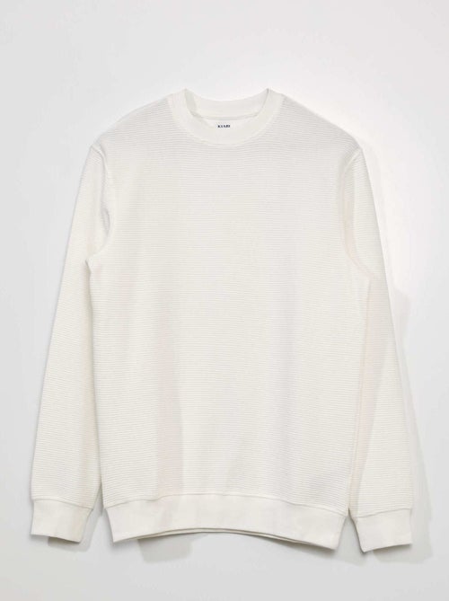 Sweatshirt de malha com gola redonda às riscas - Kiabi