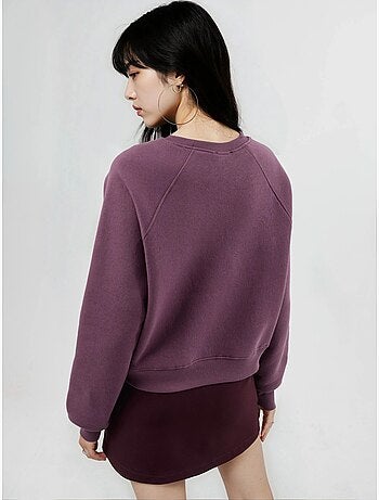 Sweatshirt de malha com gola redonda e manga comprida busem