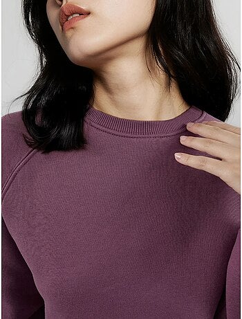Sweatshirt de malha com gola redonda e manga comprida busem