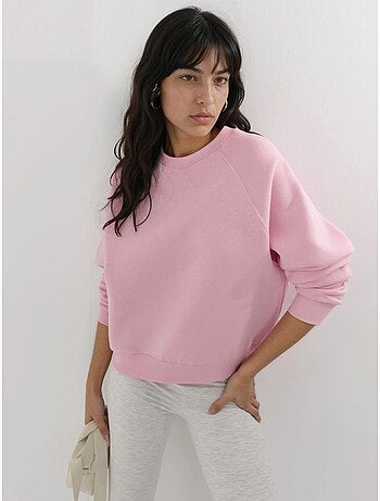 Sweatshirt de malha com gola redonda e manga comprida busem