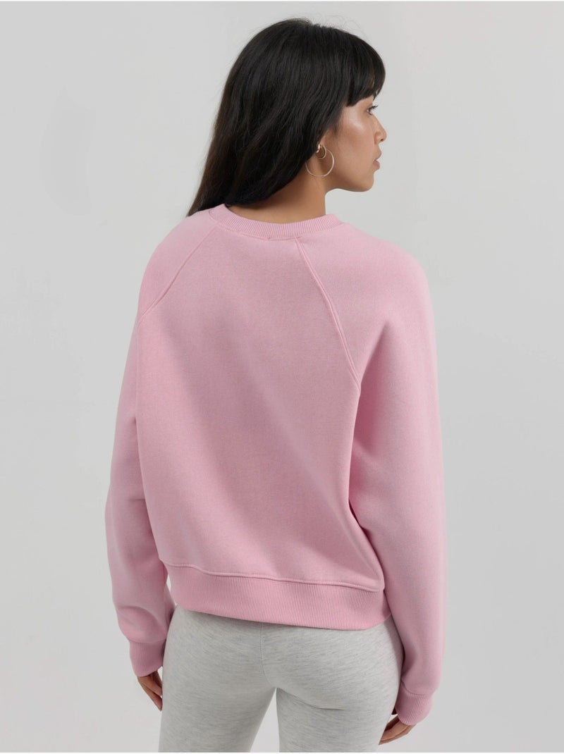Sweatshirt de malha com gola redonda e manga comprida busem Rosa-pálido - Kiabi