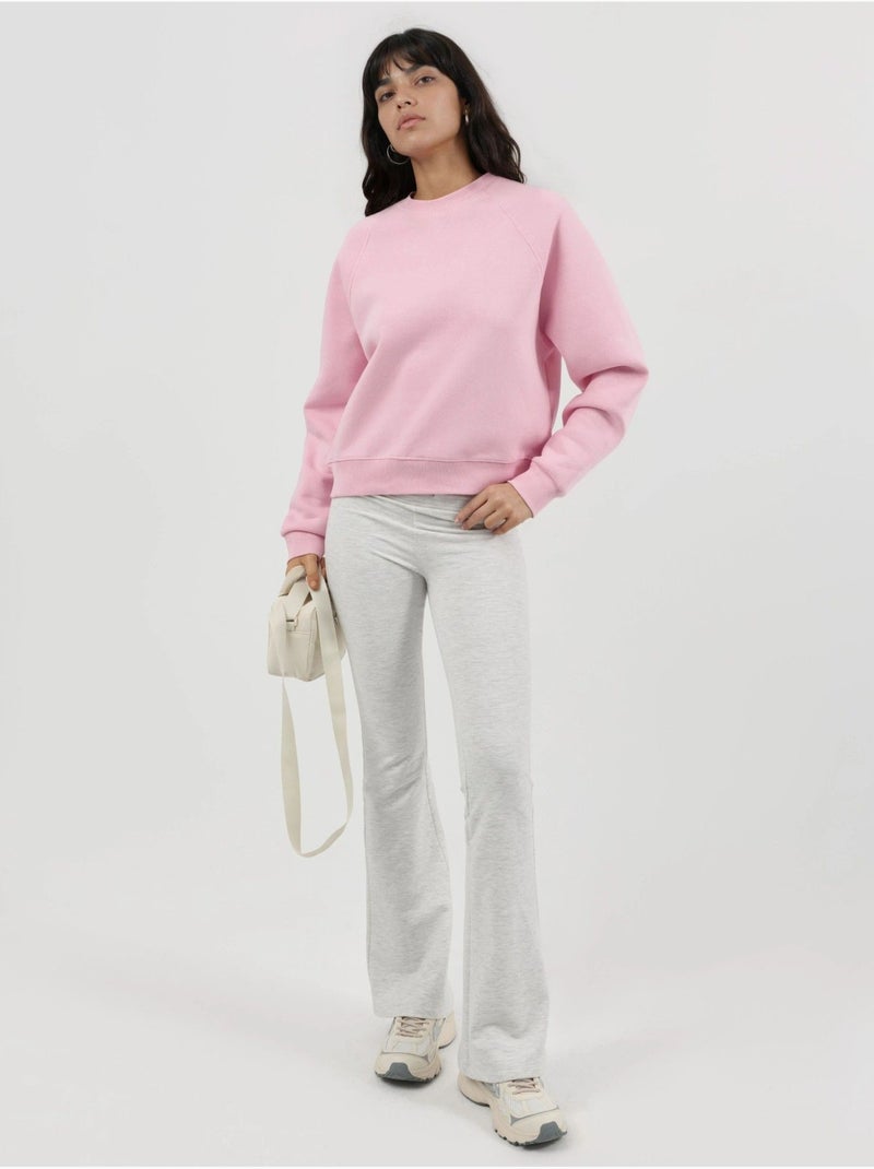 Sweatshirt de malha com gola redonda e manga comprida busem Rosa-pálido - Kiabi