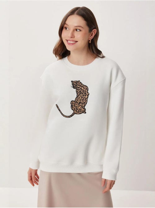 Sweatshirt de malha com gola redonda e manga comprida istanbul - Kiabi