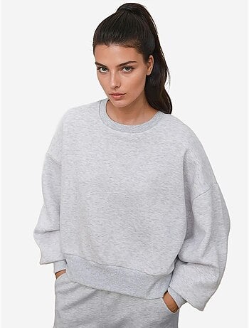 Sweatshirt de malha em relevo de corte largo com gola redonda hiccup