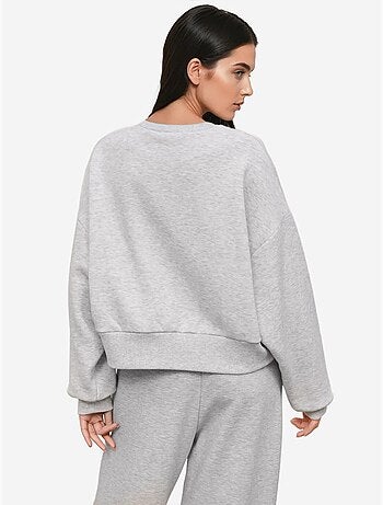 Sweatshirt de malha em relevo de corte largo com gola redonda hiccup