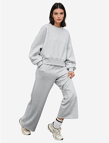 Sweatshirt de malha em relevo de corte largo com gola redonda hiccup