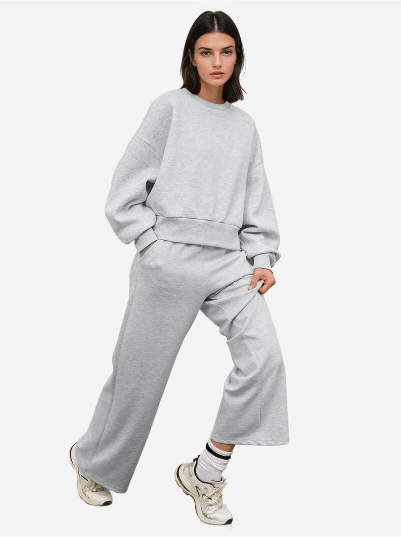Sweatshirt de malha em relevo de corte largo com gola redonda hiccup Cinza - Kiabi