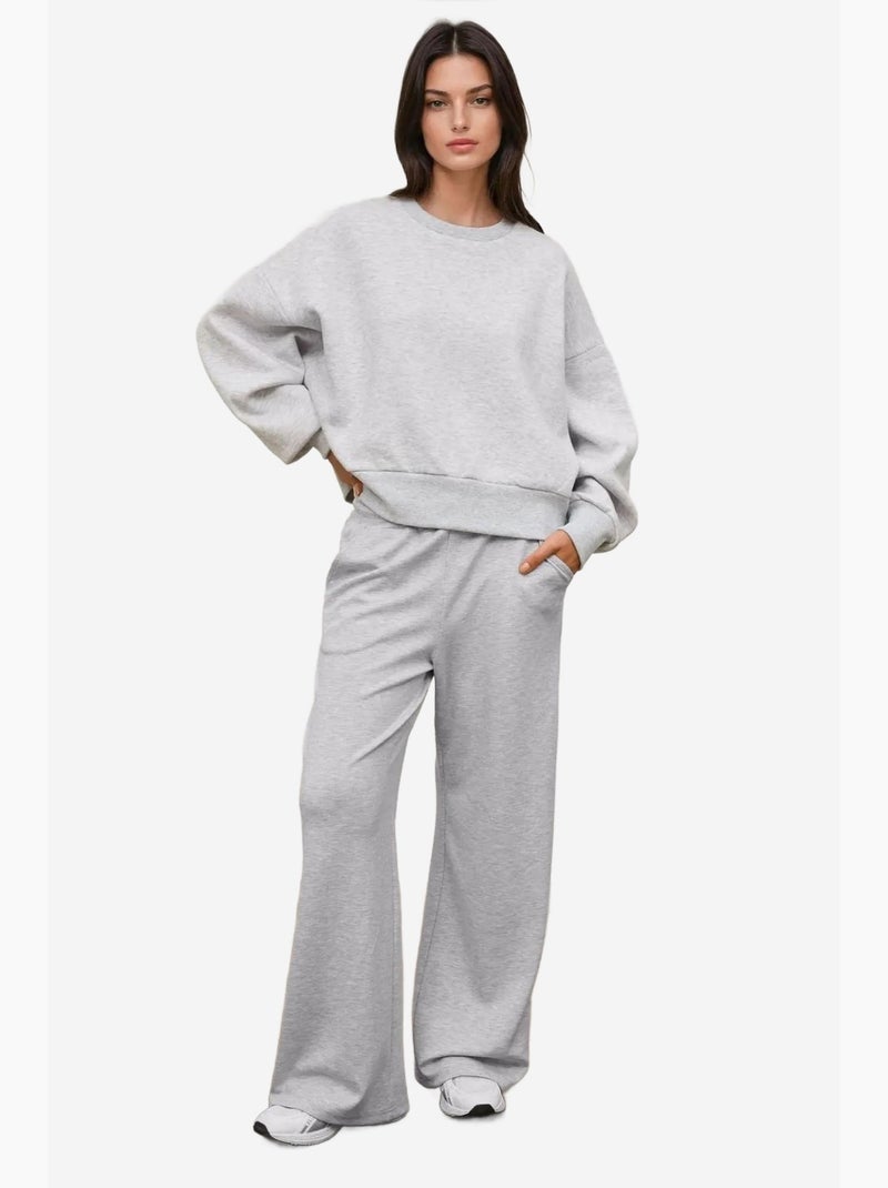 Sweatshirt de malha em relevo de corte largo com gola redonda hiccup Cinza - Kiabi