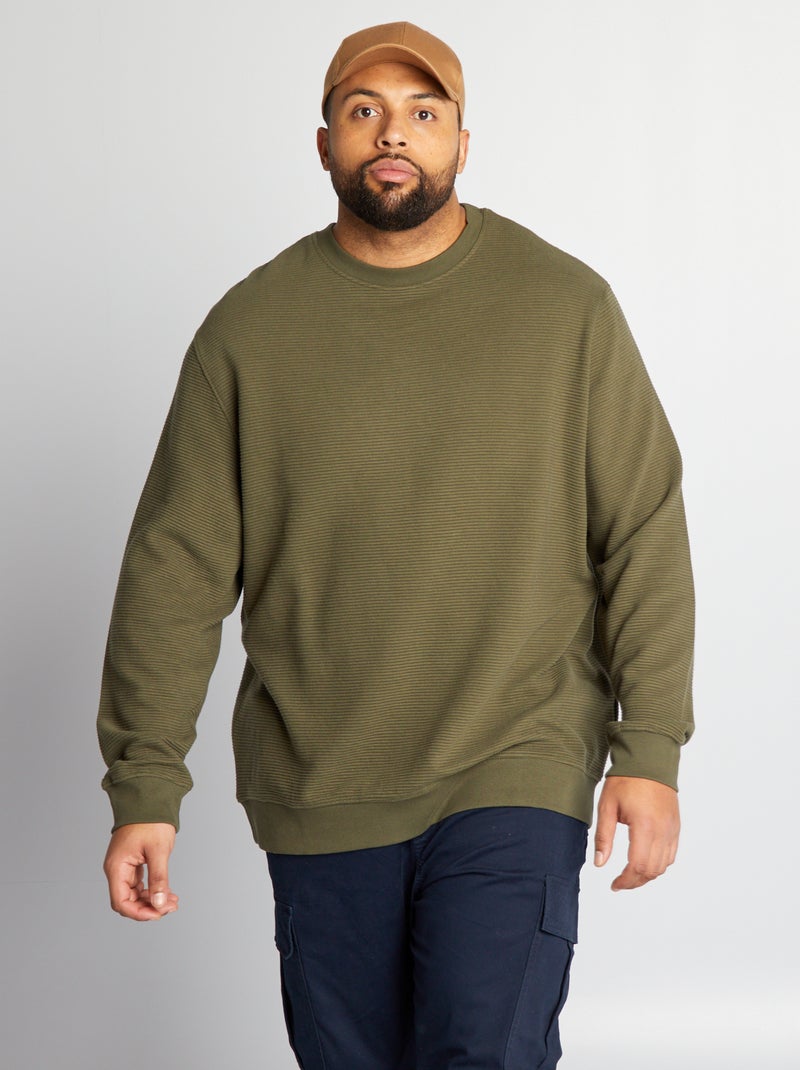 Sweatshirt de malha otomano CAQUI - Kiabi