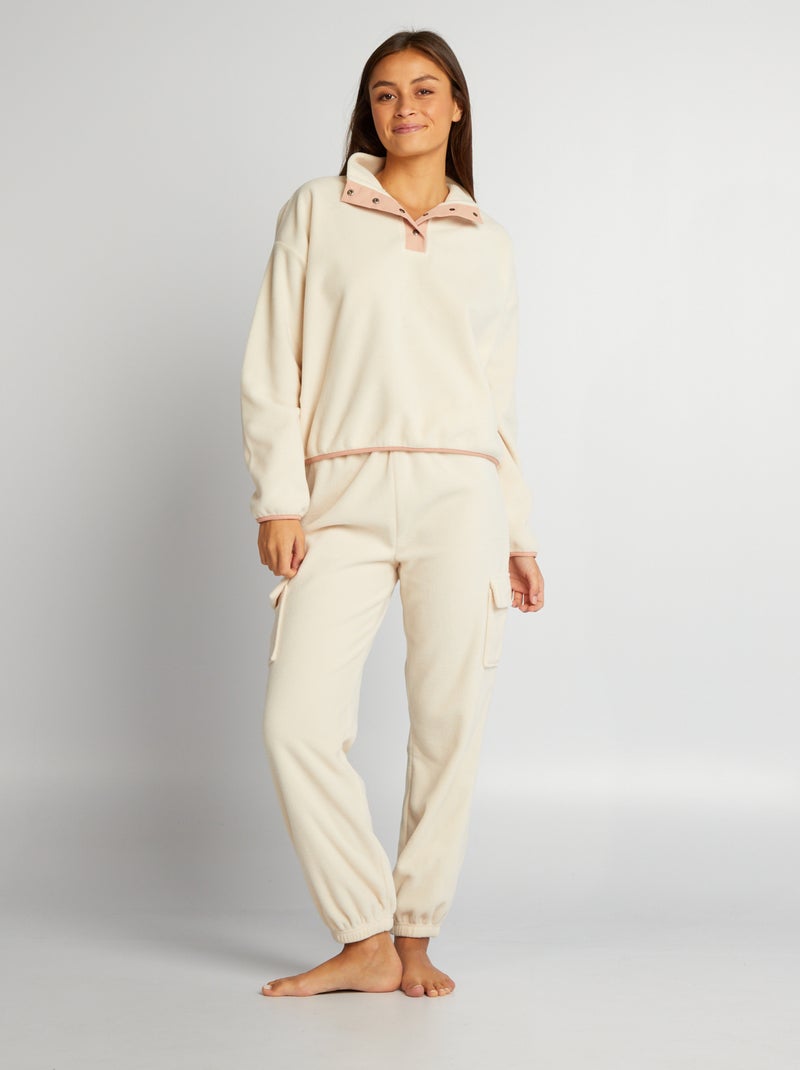 Sweatshirt de malha polar BEGE - Kiabi