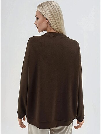 Sweatshirt de malha relaxed fit com decote redondo busem