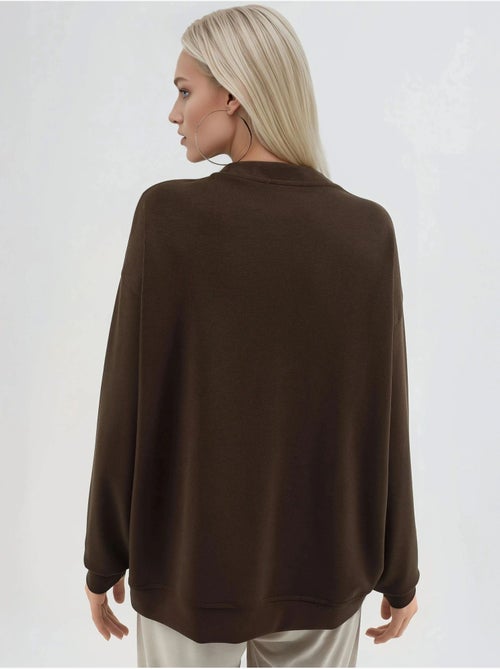 Sweatshirt de malha relaxed fit com decote redondo busem - Kiabi Sweatshirt de malha relaxed fit com decote redondo busem - Kiabi