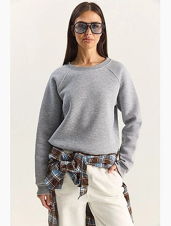 Sweatshirt de malha relaxed fit com decote redondo lucci