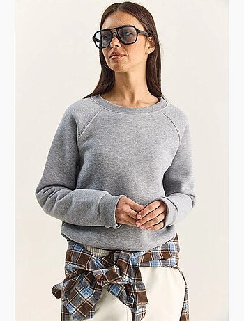 Sweatshirt de malha relaxed fit com decote redondo lucci