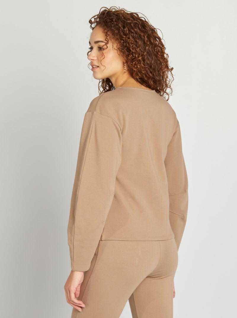 Sweatshirt de manga comprida BEGE - Kiabi