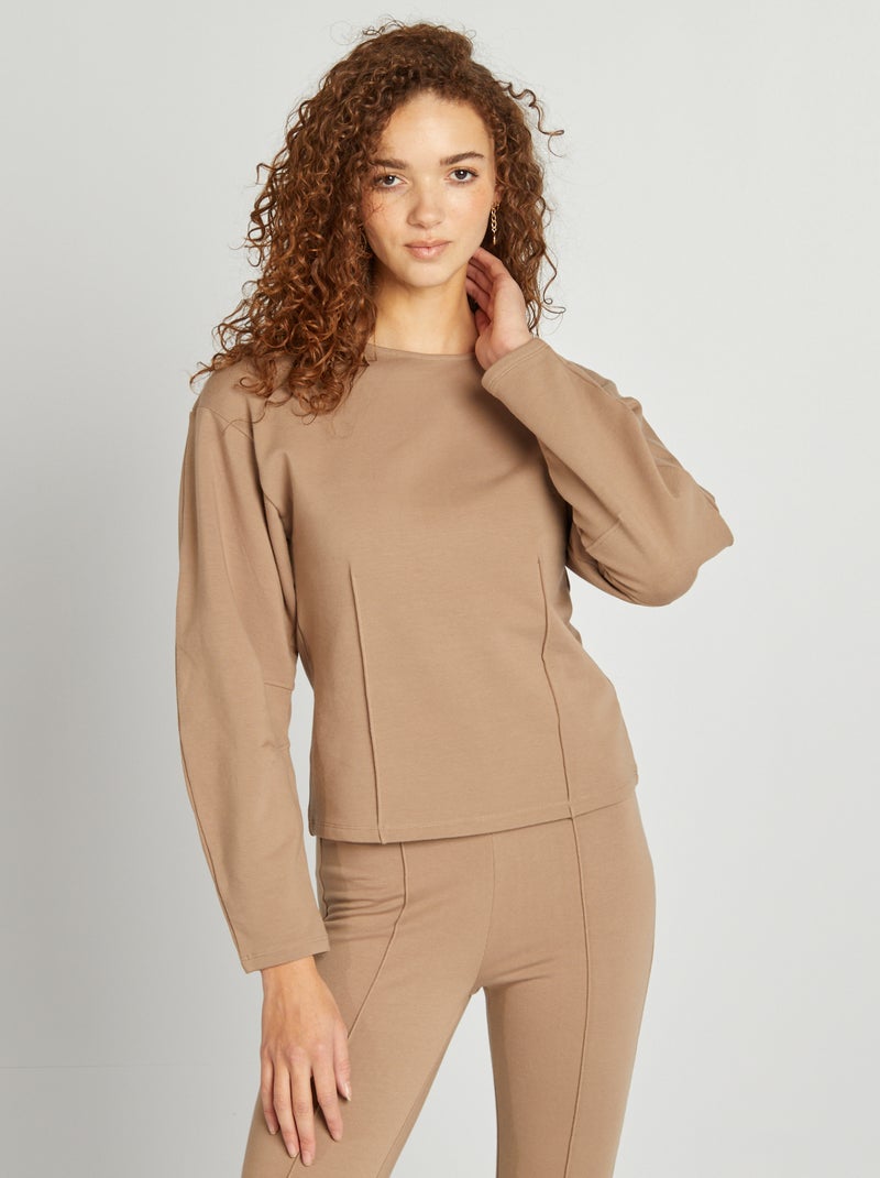 Sweatshirt de manga comprida BEGE - Kiabi