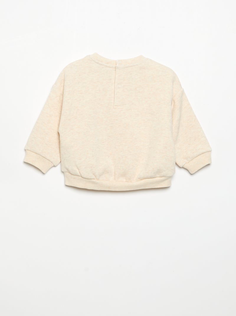 Sweatshirt de manga comprida Bege - Kiabi