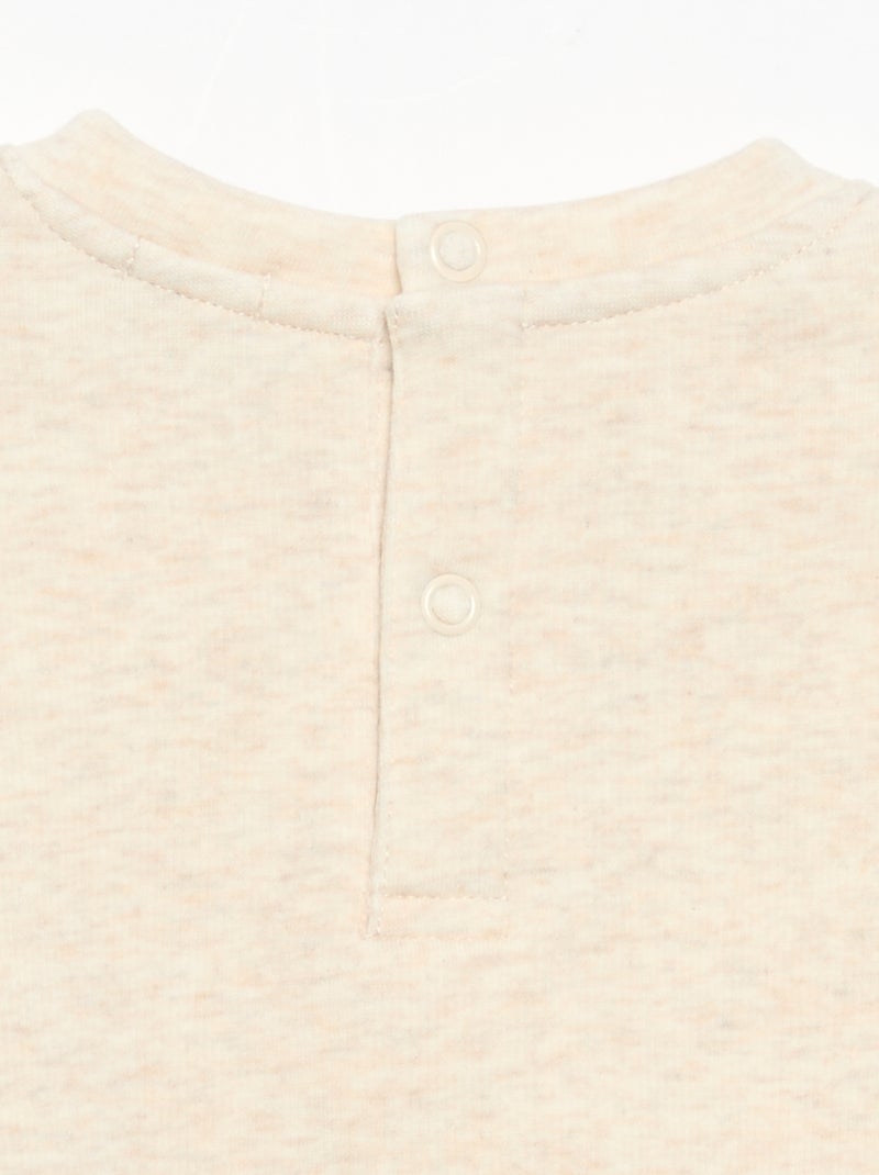 Sweatshirt de manga comprida Bege - Kiabi