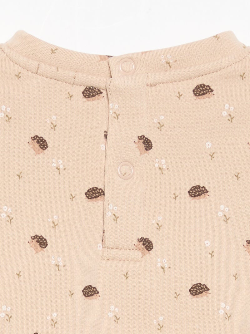 Sweatshirt de manga comprida Bege - Kiabi