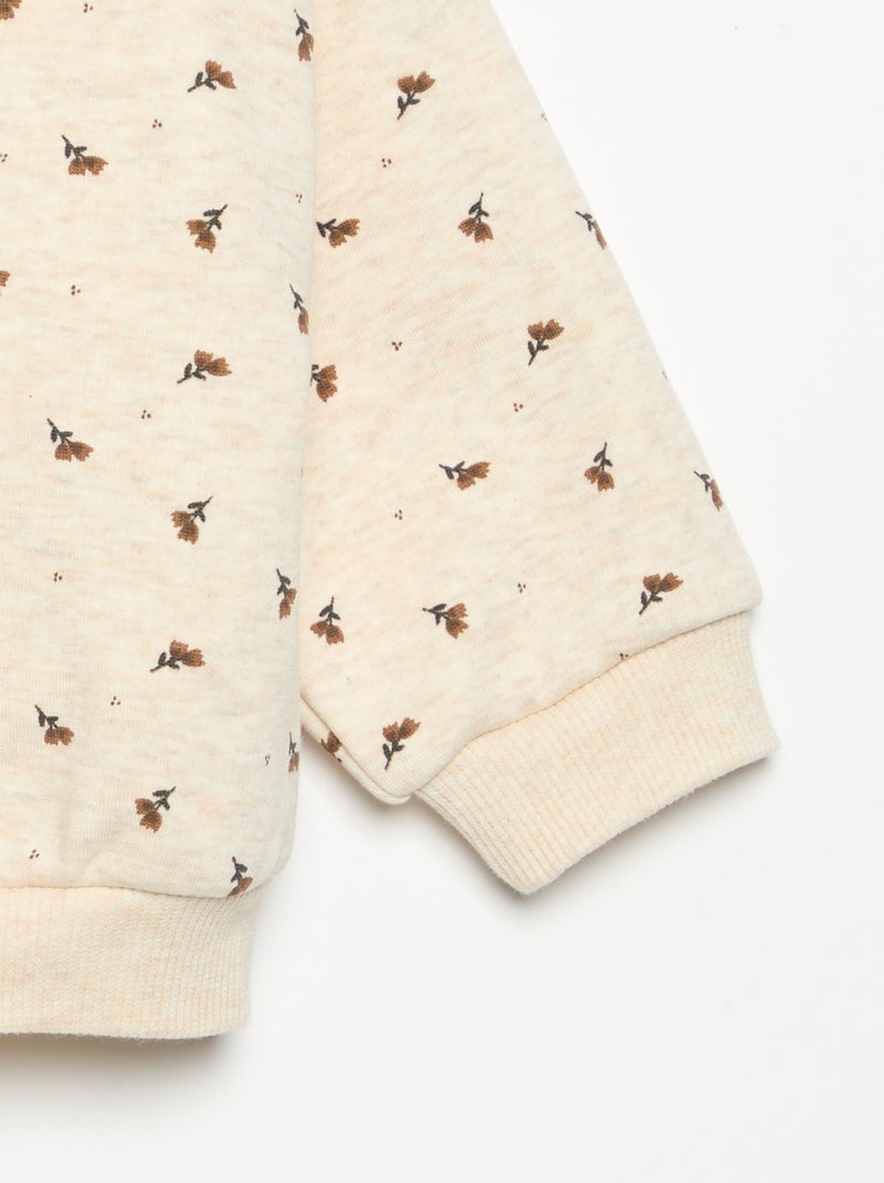 Sweatshirt de manga comprida Bege - Kiabi