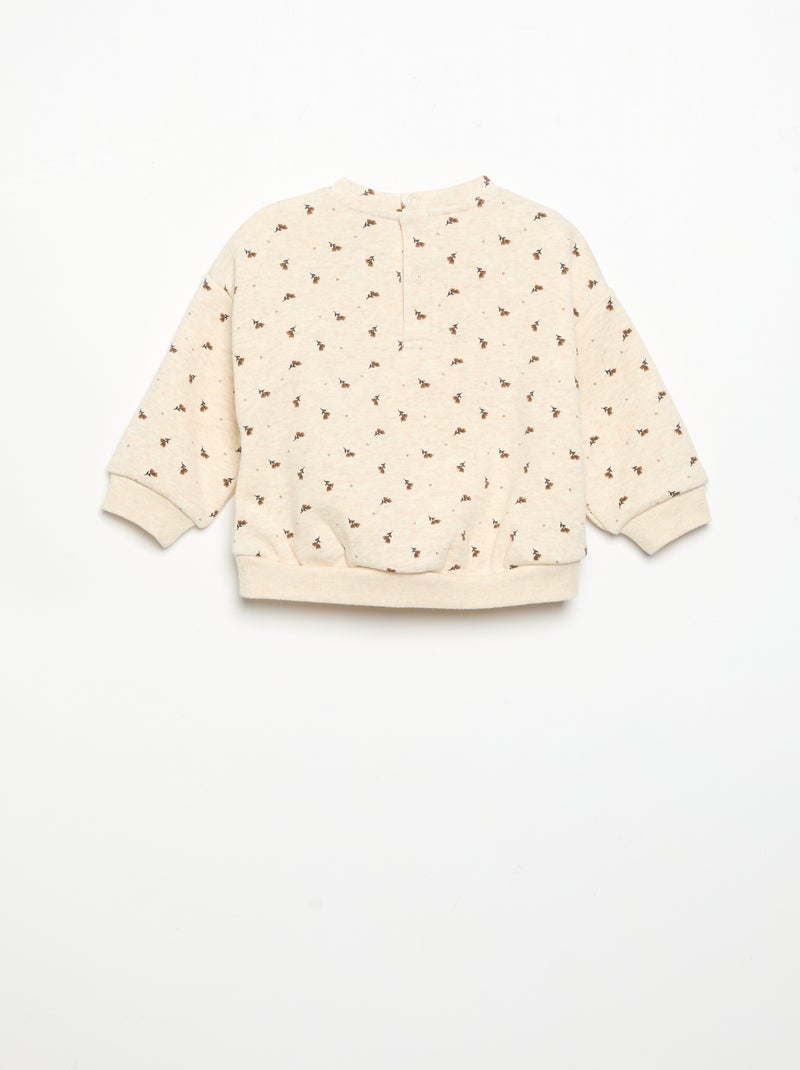 Sweatshirt de manga comprida Bege - Kiabi