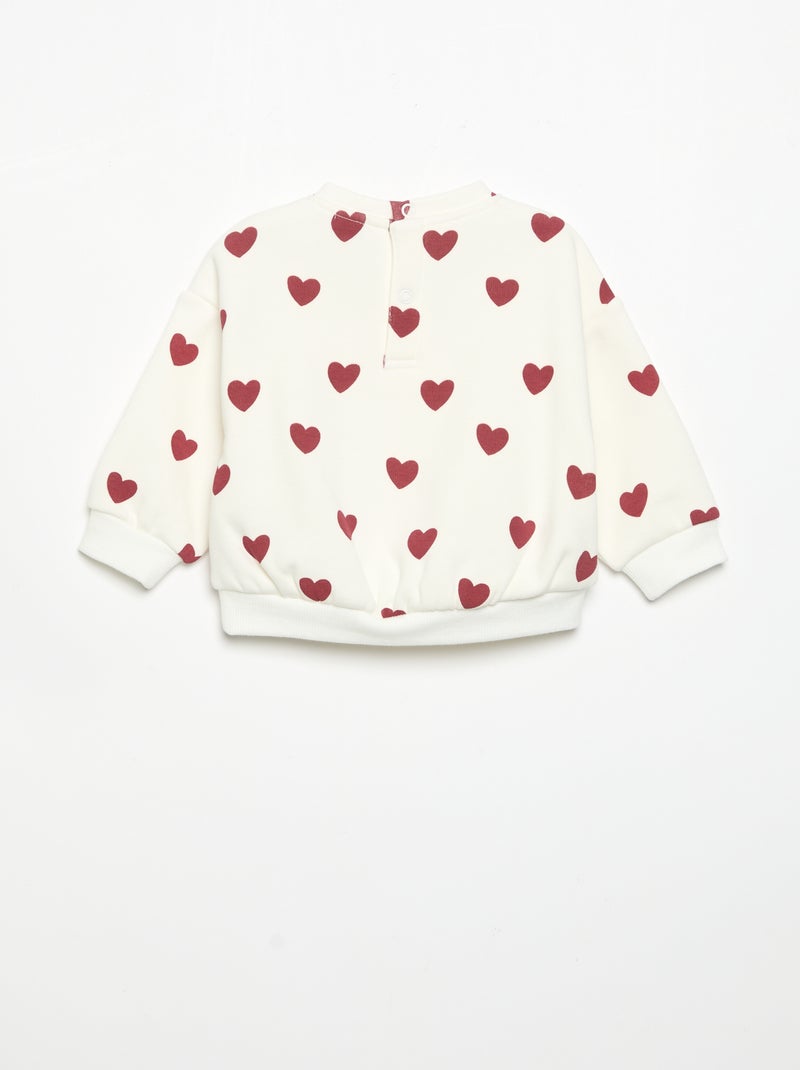 Sweatshirt de manga comprida Branco - Kiabi