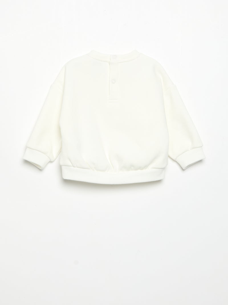 Sweatshirt de manga comprida Branco - Kiabi