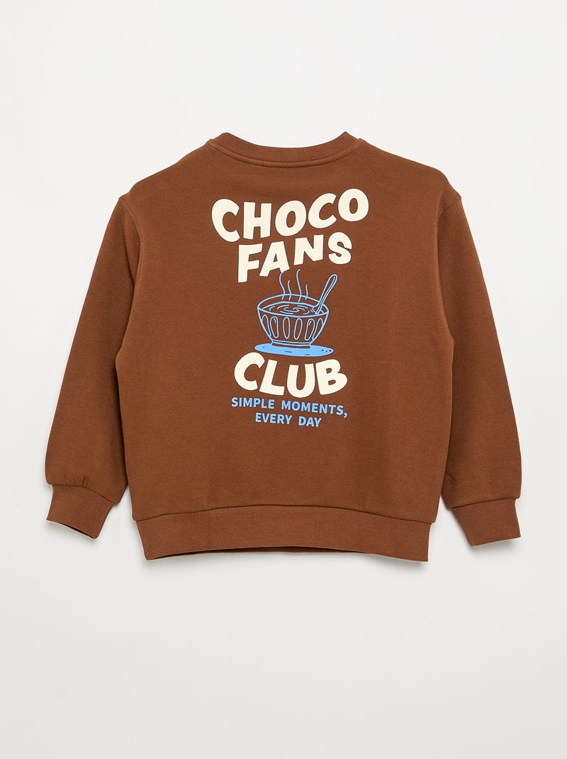 Sweatshirt de manga comprida com corte folgado Castanho - Kiabi