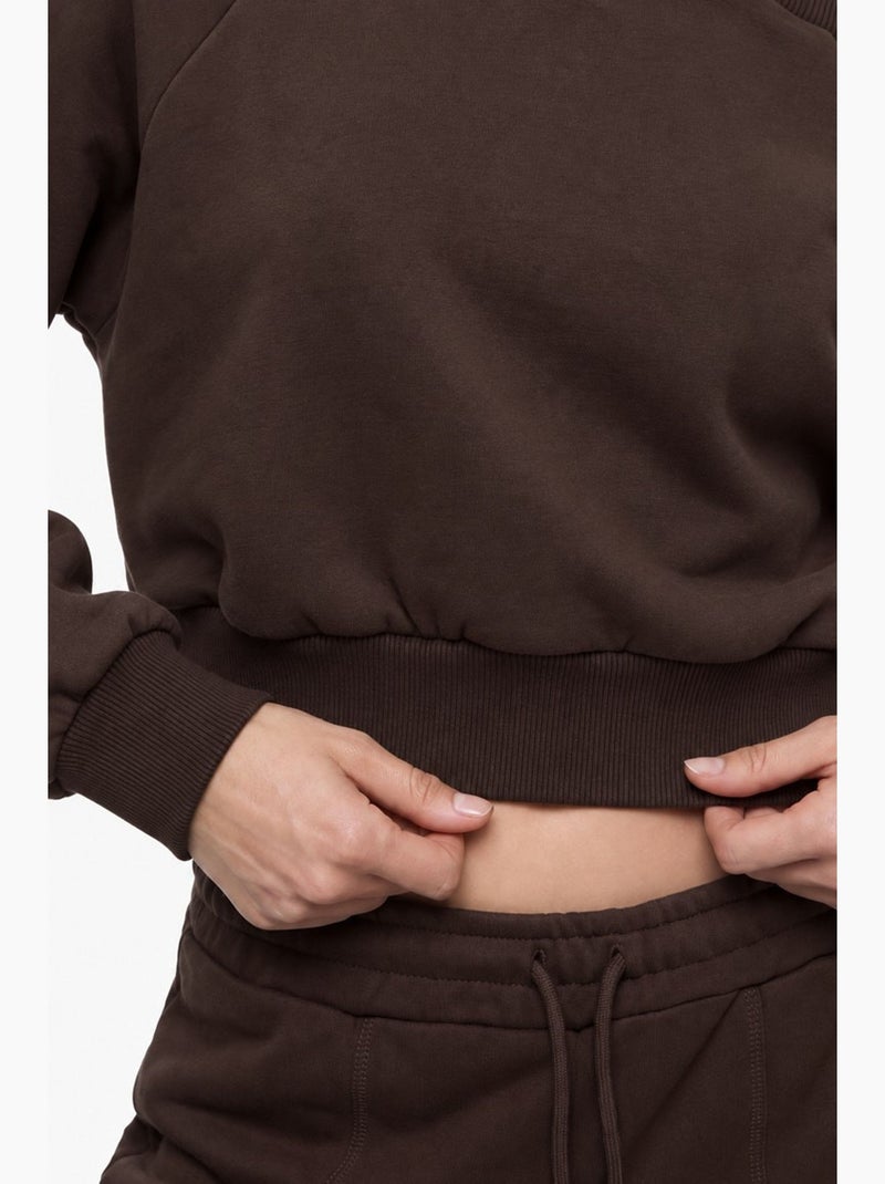 Sweatshirt de manga comprida com decote barco assimétrico hiccup Castanho-chocolate - Kiabi