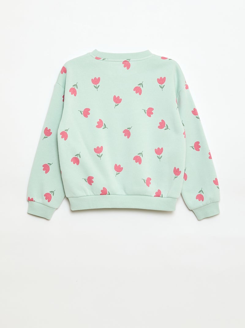Sweatshirt de manga comprida com estampado Azul - Kiabi