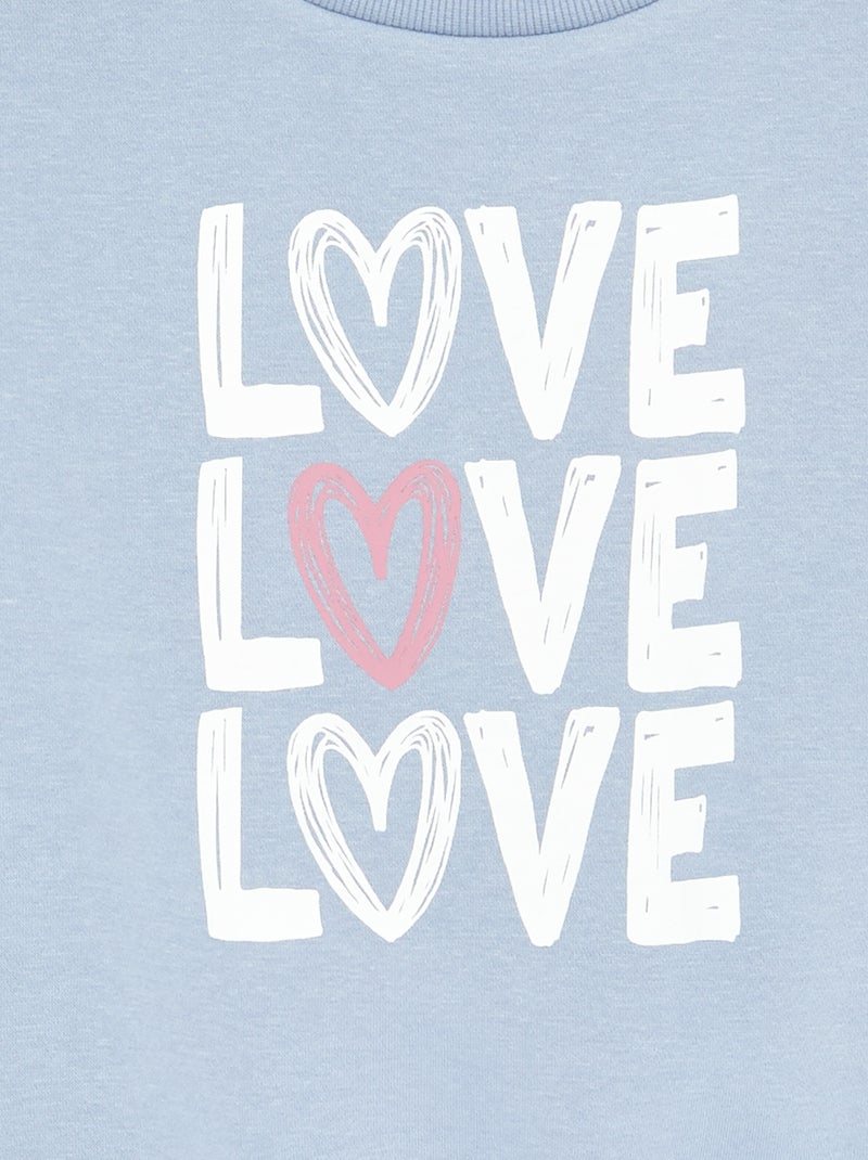 Sweatshirt de manga comprida com estampado Azul - Kiabi