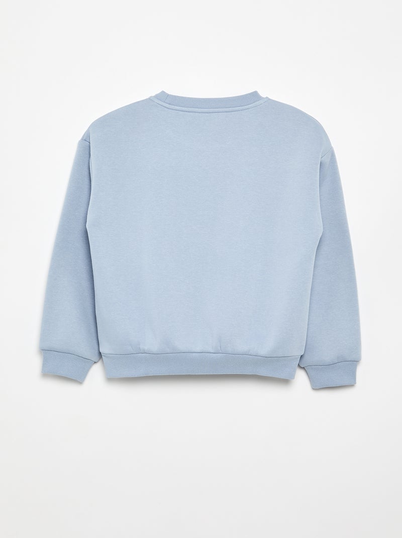 Sweatshirt de manga comprida com estampado Azul - Kiabi