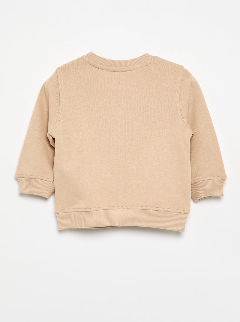 Sweatshirt de manga comprida com estampado Bege - Kiabi