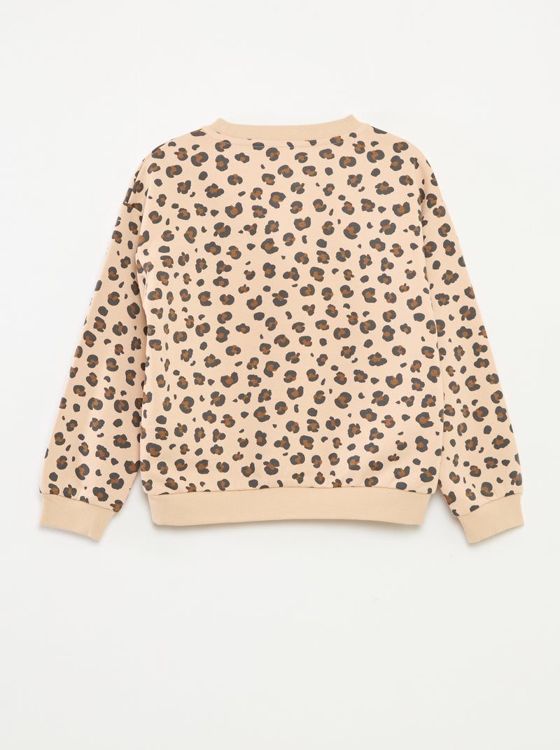 Sweatshirt de manga comprida com estampado Bege - Kiabi