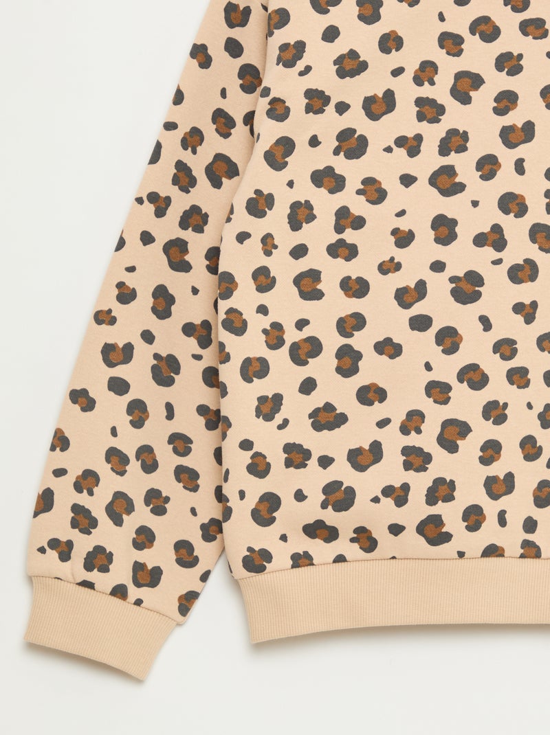 Sweatshirt de manga comprida com estampado Bege - Kiabi