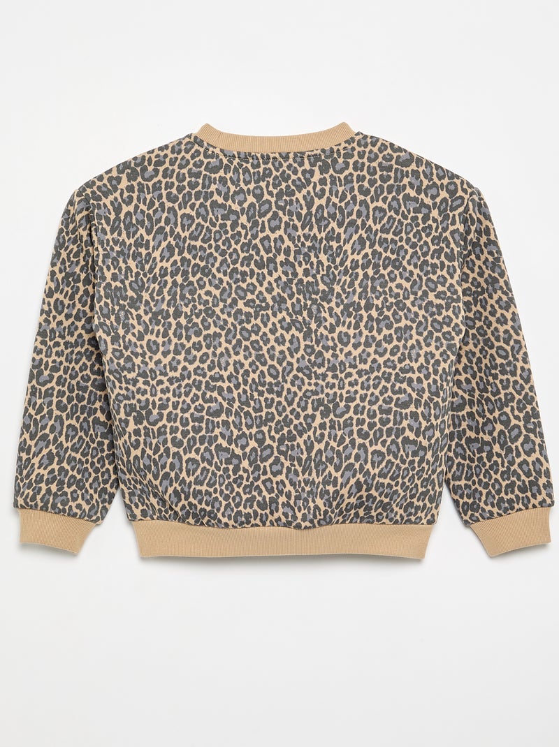 Sweatshirt de manga comprida com estampado Bege - Kiabi