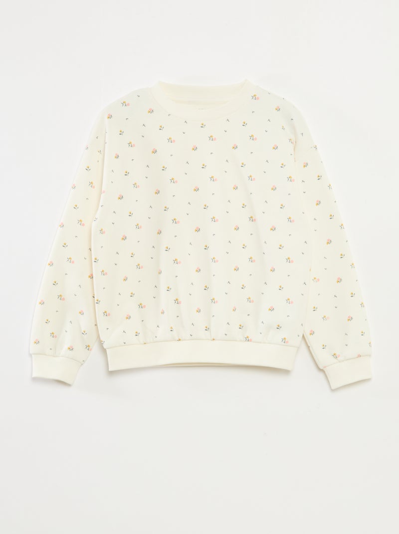 Sweatshirt de manga comprida com estampado Bege - Kiabi