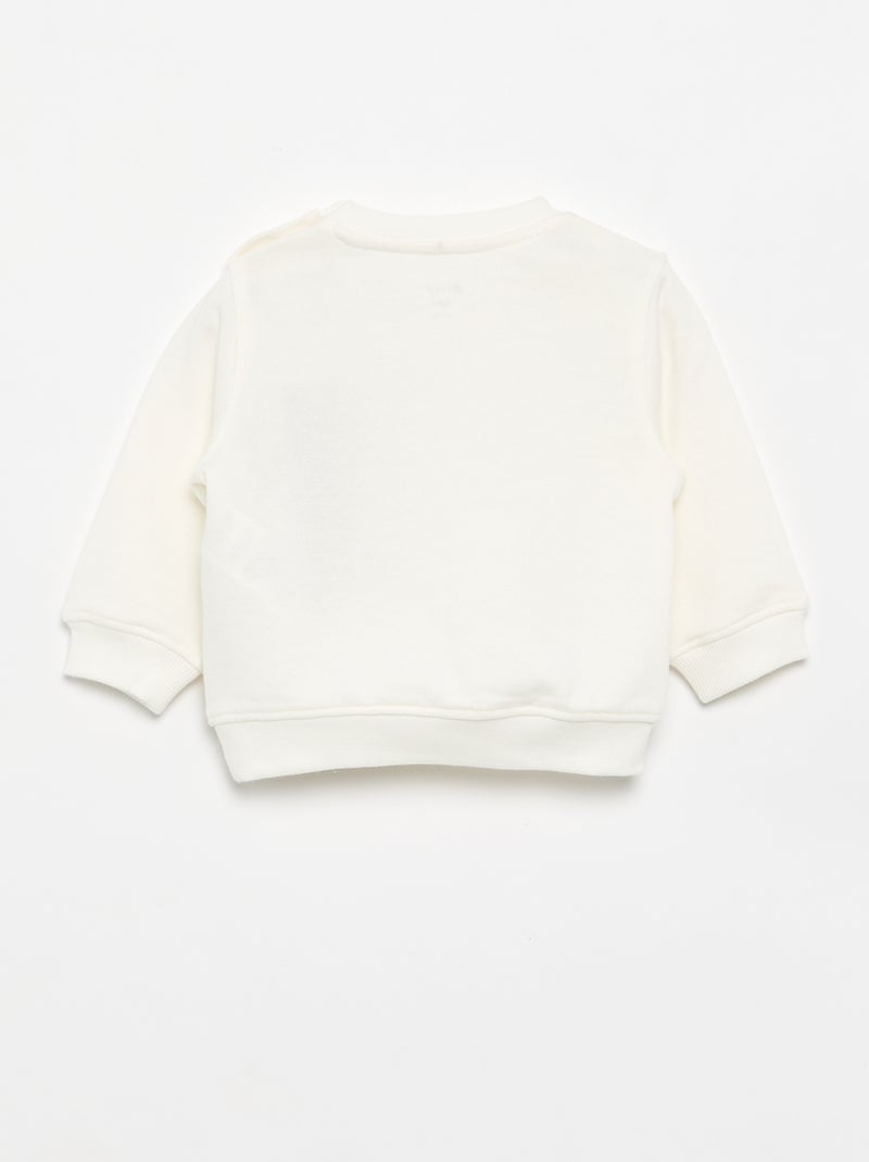Sweatshirt de manga comprida com estampado Branco - Kiabi