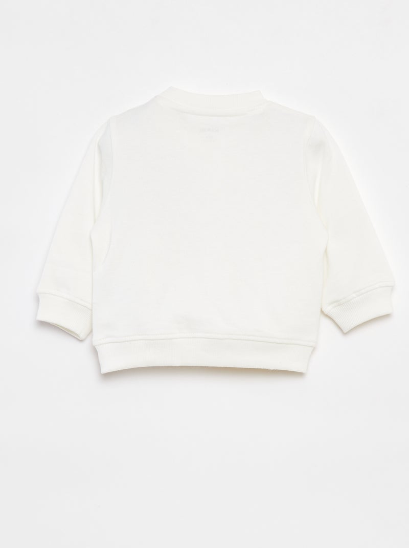 Sweatshirt de manga comprida com estampado Branco - Kiabi